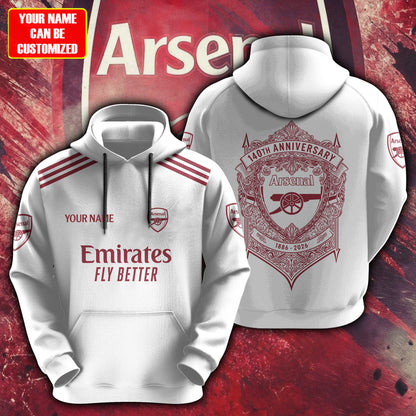 Personalized Arsenal 140 Years Aniversary 3D Full Printing Set , Arsenal Shirt , Zipper Polo, Hoodie , Short , Polo ,hawaii V2