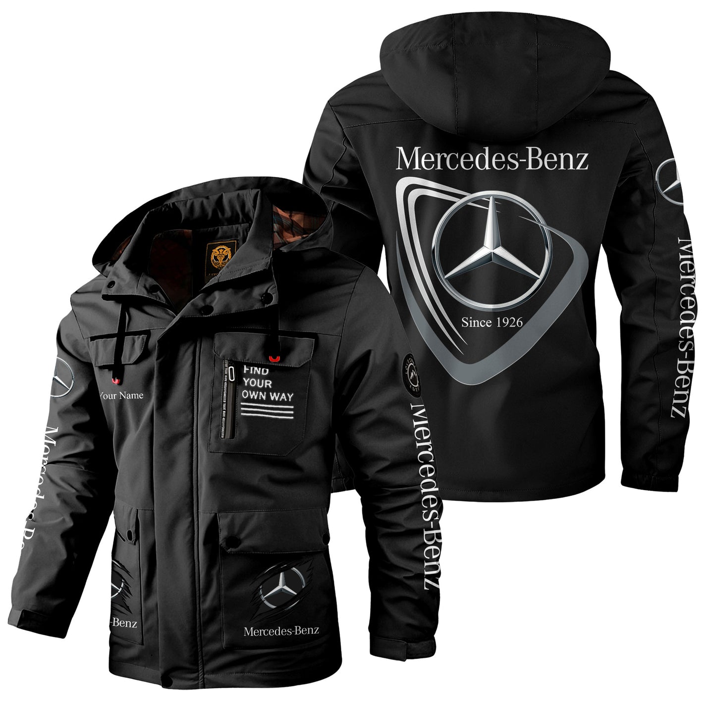 Personalized Merc EST 1926 Windbreaker Hooded Jacket