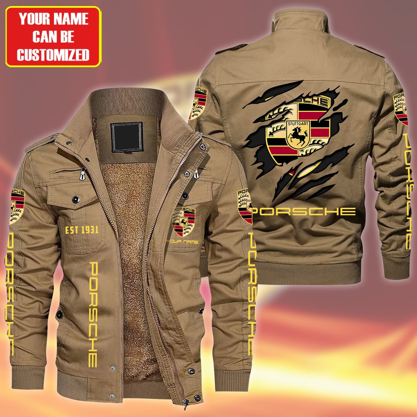 Personalized Pors Windbreaker Fleece Jacket