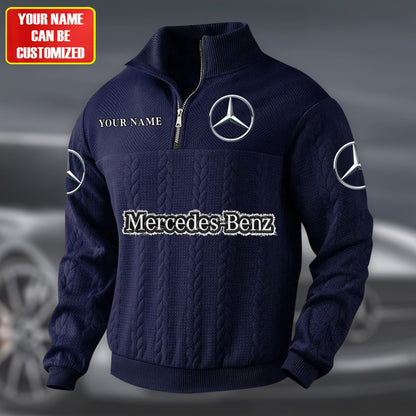 Personalized Merc Zip-Up Collar Wool Sweater
