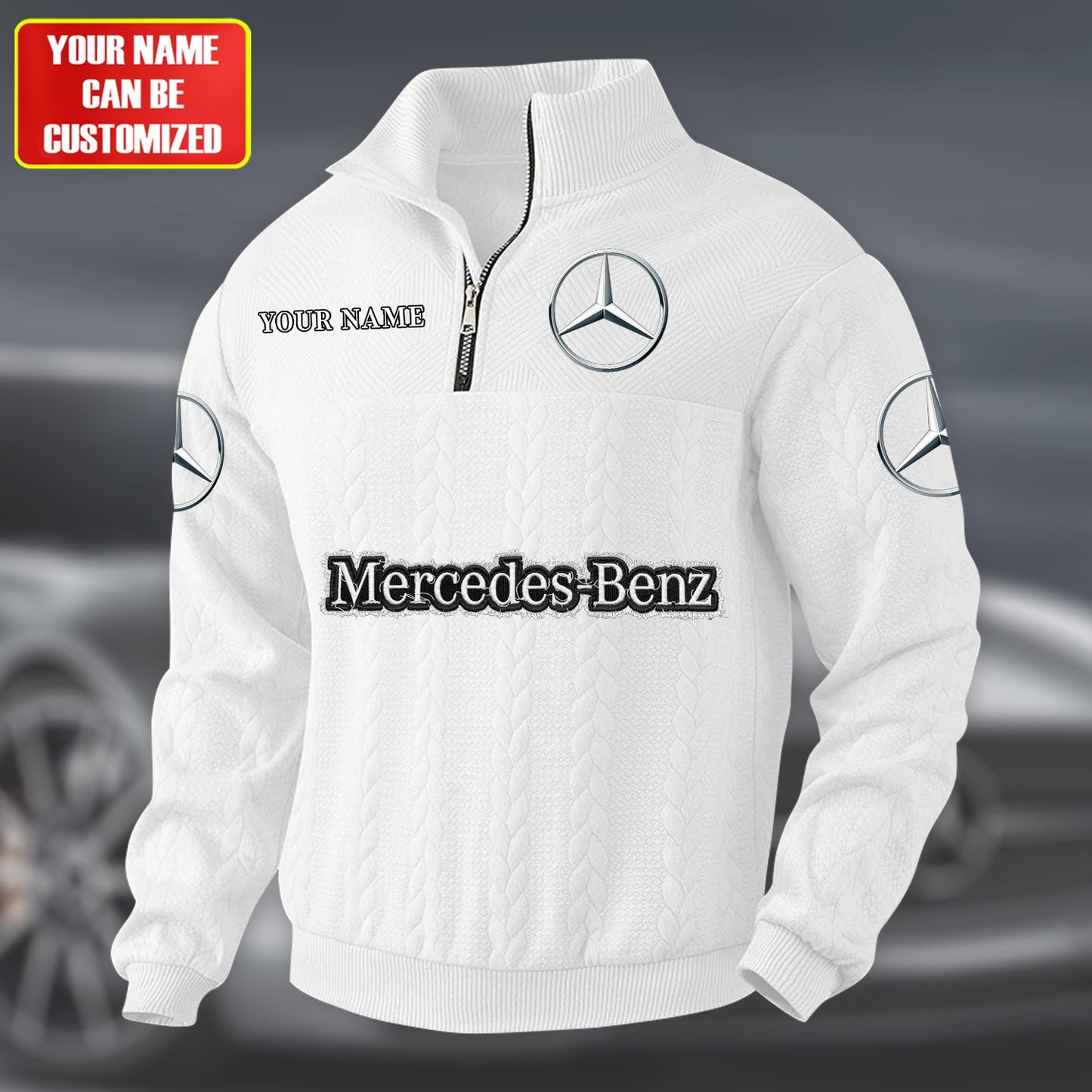 Personalized Merc Zip-Up Collar Wool Sweater