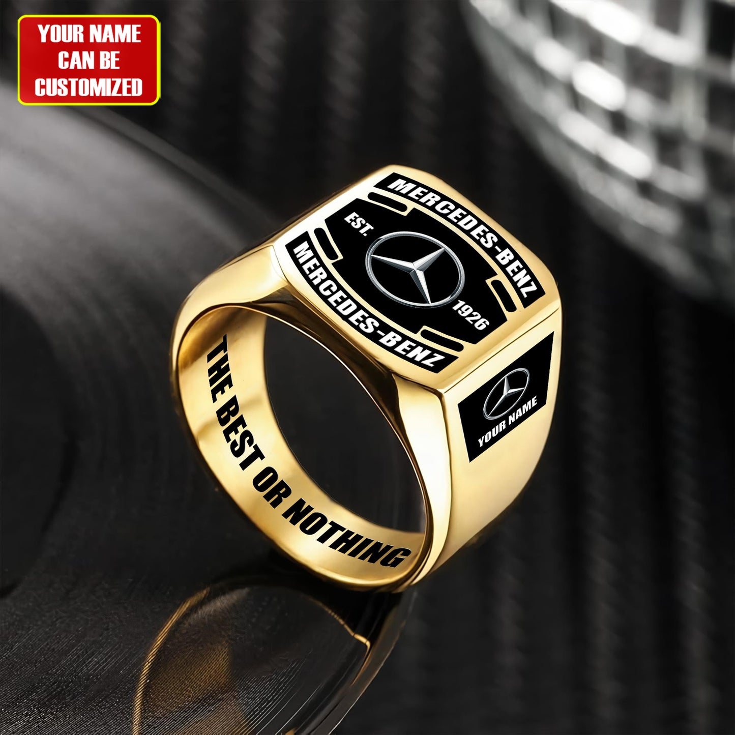 Merc Custom Name Classic Design Ring
