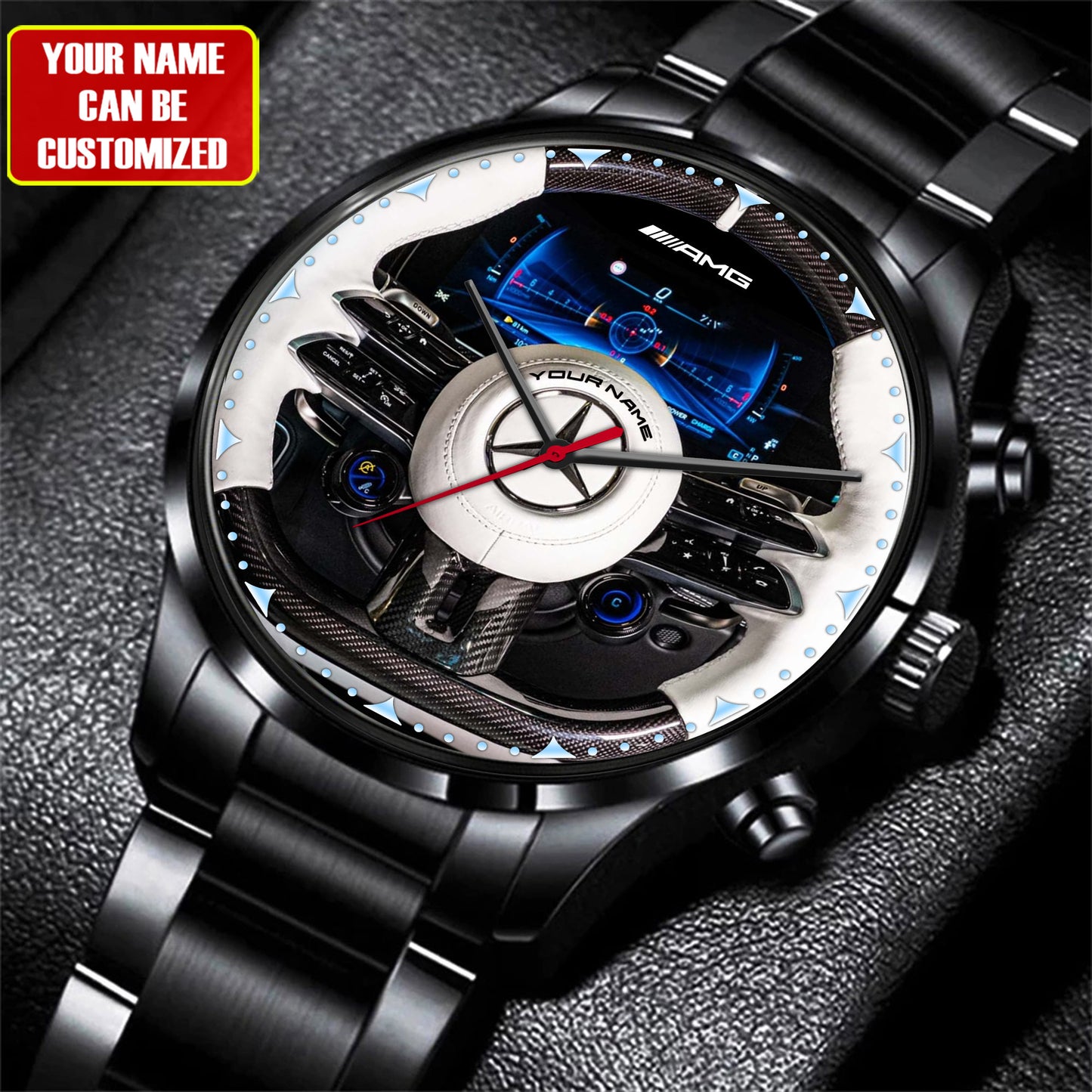 Personalized Merc AMG Brabus Cockpit Luxury Stainless Steel Watch