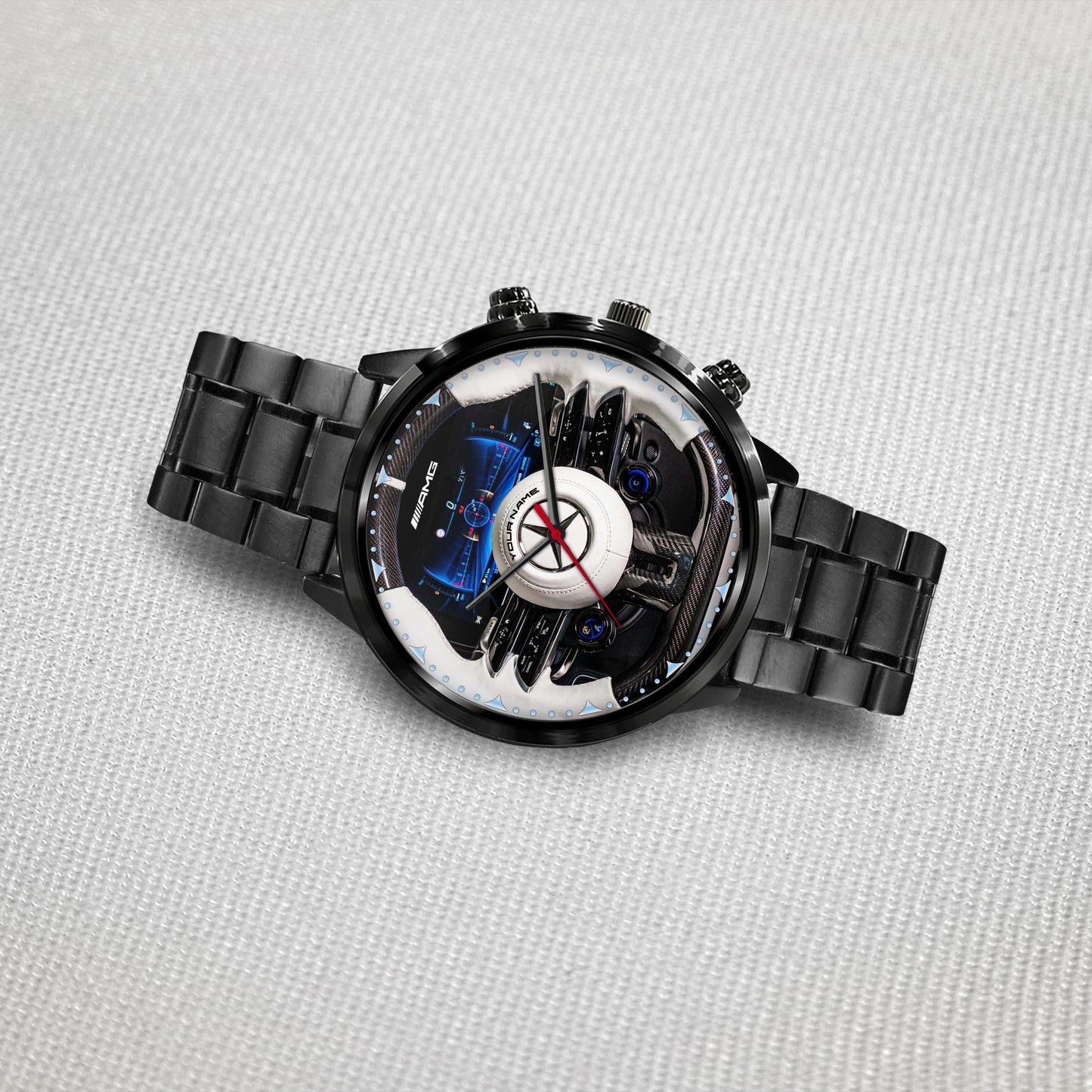 Personalized Merc AMG Brabus Cockpit Luxury Stainless Steel Watch