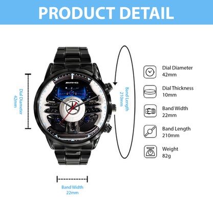 Personalized Merc AMG Brabus Cockpit Luxury Stainless Steel Watch