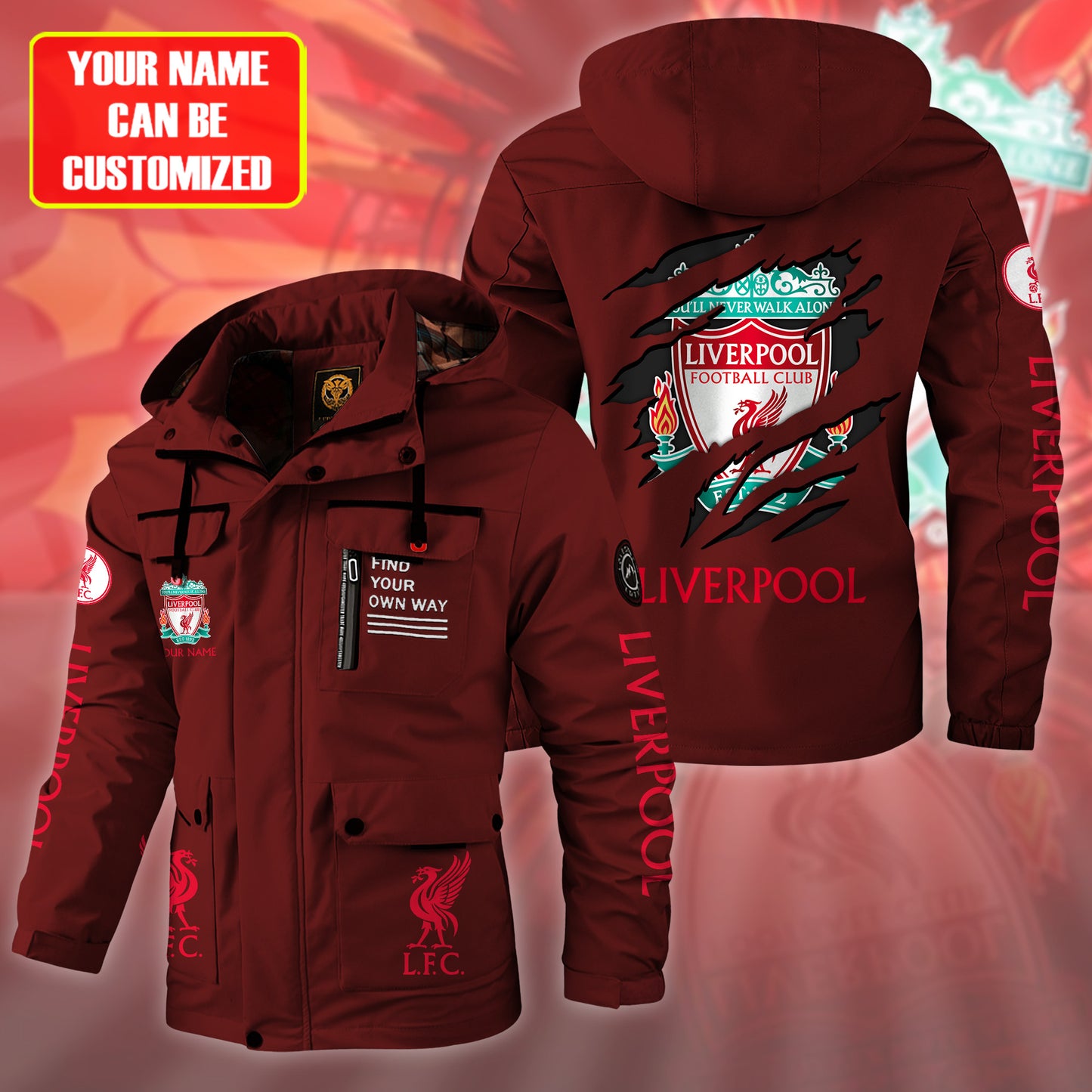 Personalized LVP Windbreaker Hooded Jacket Q041102