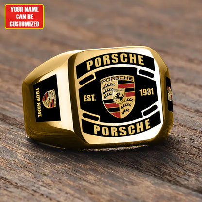 Porsche Custom Name Classic Design Ring