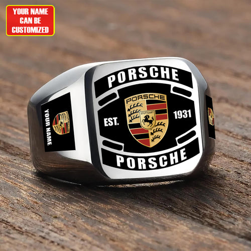 Porsche Custom Name Classic Design Ring