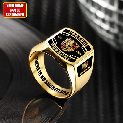 Porsche Custom Name Classic Design Ring