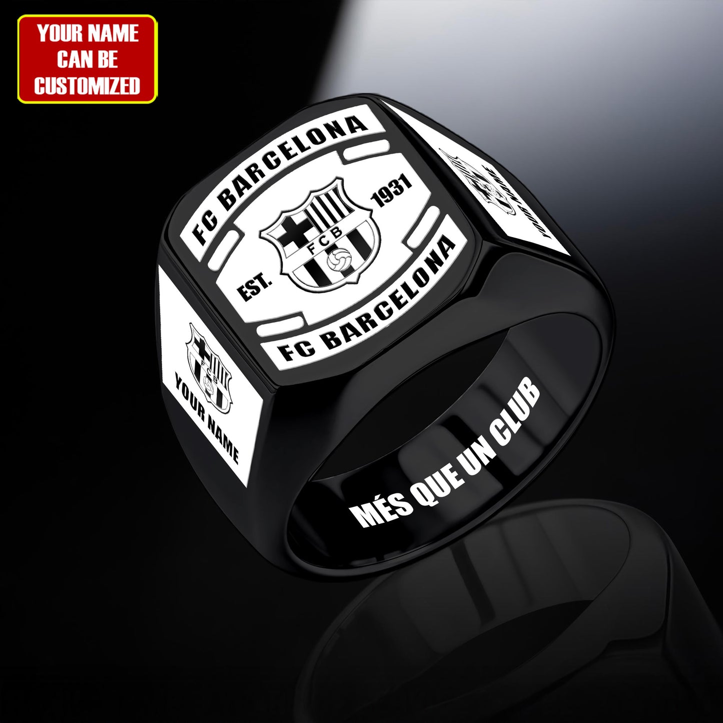 Barca FC Custom Name Classic Design Ring