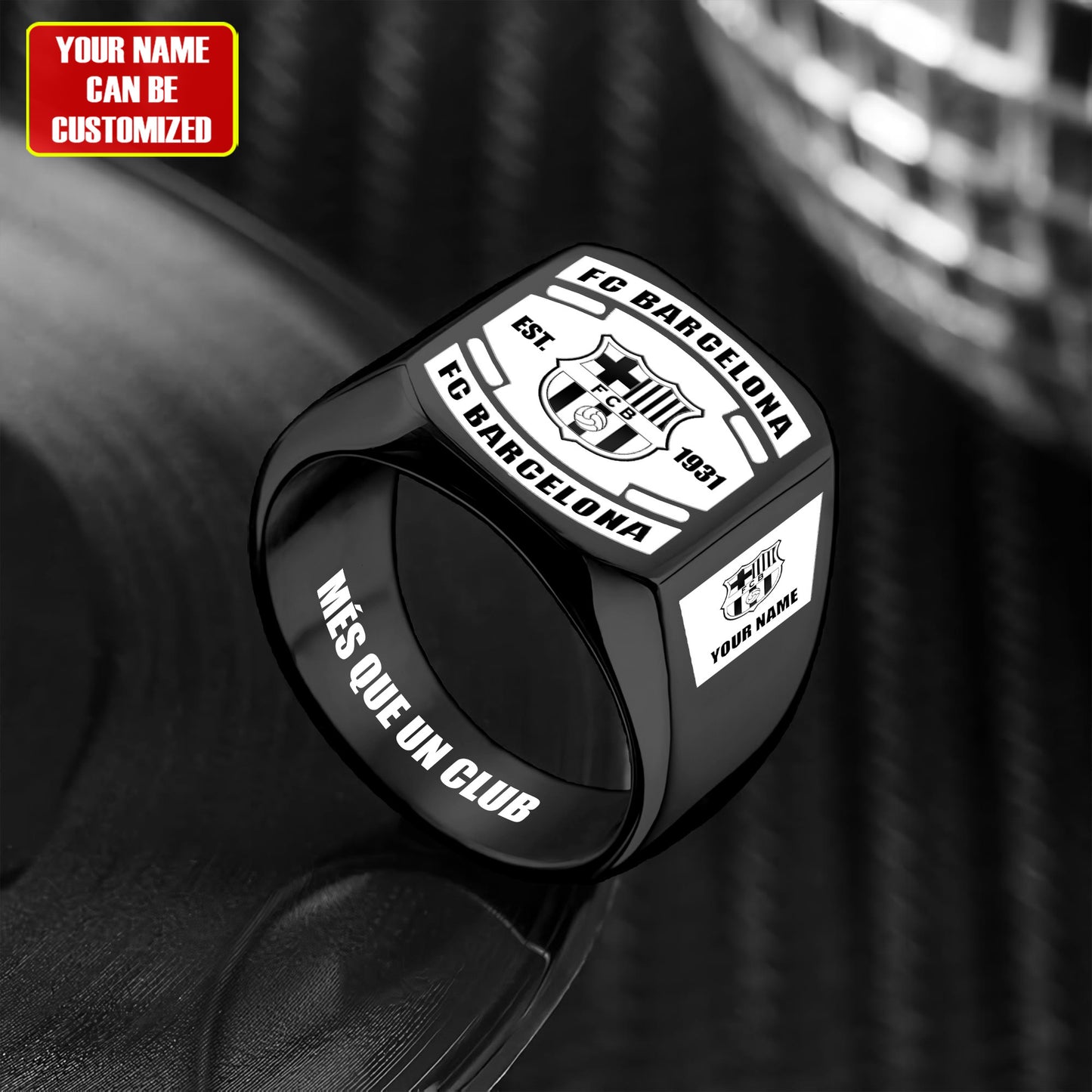 Barca FC Custom Name Classic Design Ring