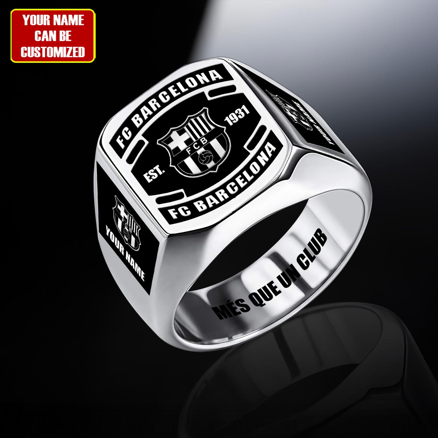 Barca FC Custom Name Classic Design Ring