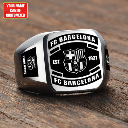 Barca FC Custom Name Classic Design Ring