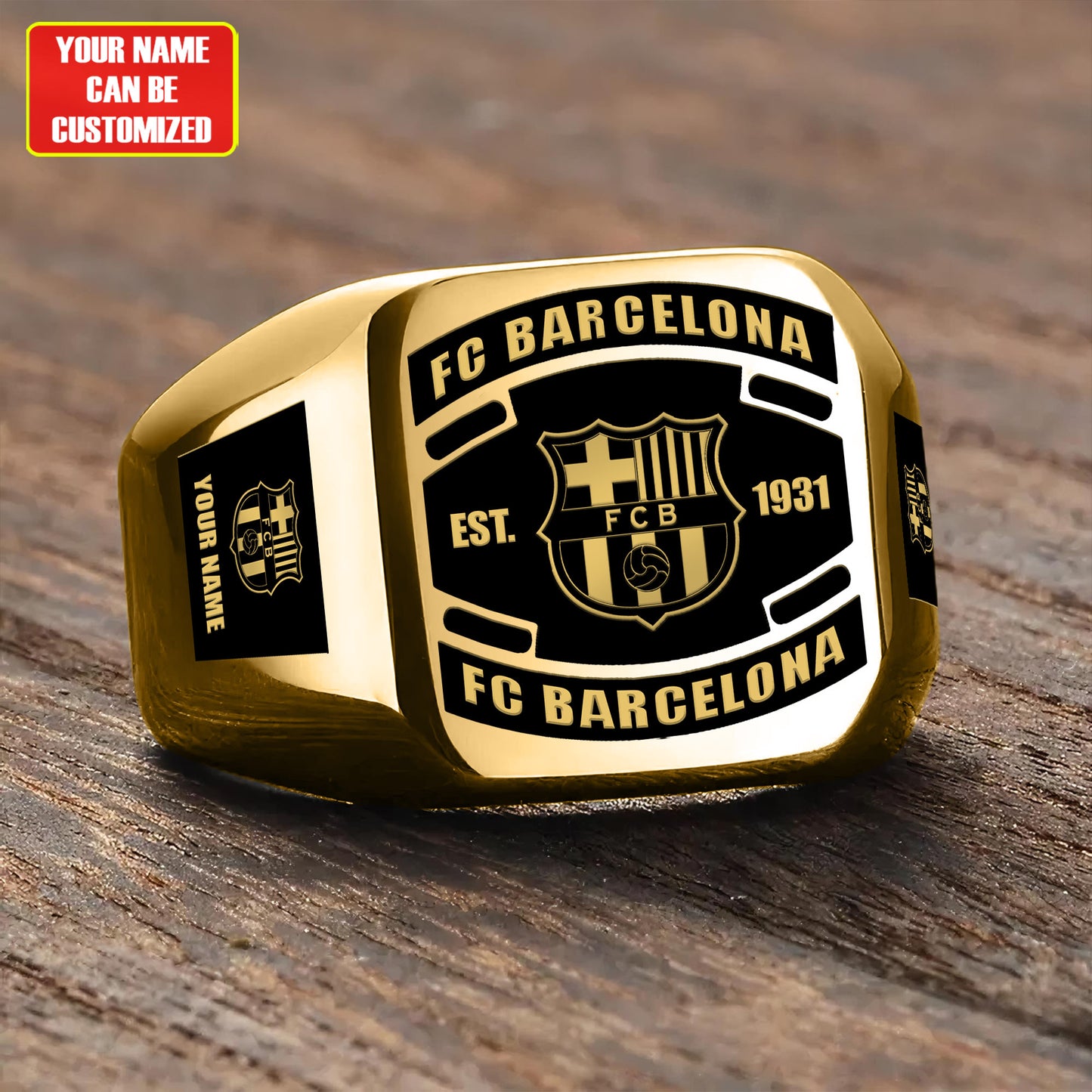 Barca FC Custom Name Classic Design Ring