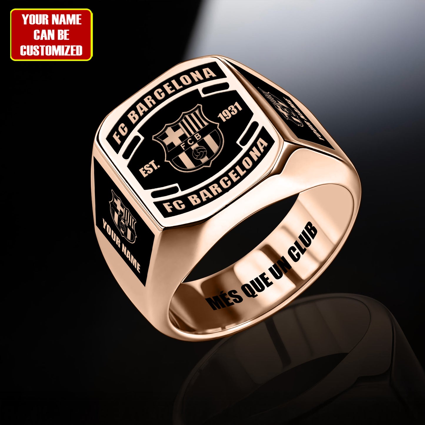 Barca FC Custom Name Classic Design Ring