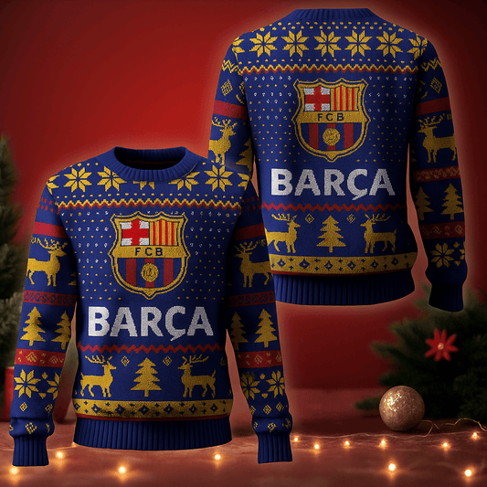 Barca Ugly Christmas Sweater , Unisex Wool Sweater