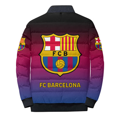 Personalized Barca gradient Puffer Jacket 3D