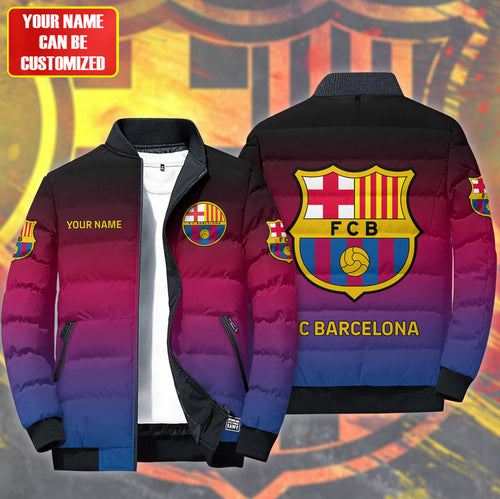Personalized Barca gradient Puffer Jacket 3D