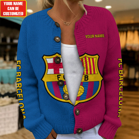 Personalized Barca FC Cardigan Sweater