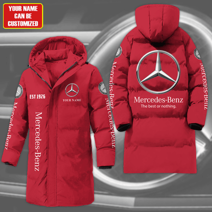 Personalized Merc Long Padded Coat , Thick And Warm , Hooded Coat