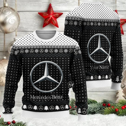 Personalized Merc Q2 Ugly Christmas Sweater , Unisex Wool Sweater