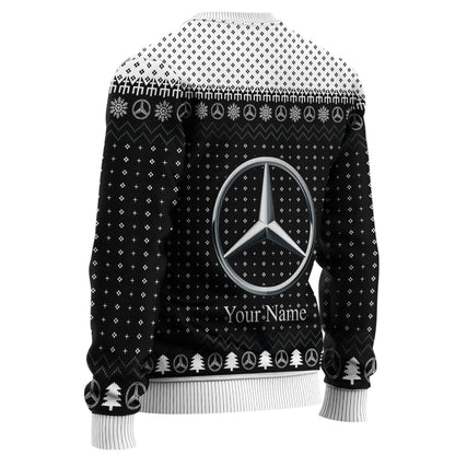 Personalized Merc Q2 Ugly Christmas Sweater , Unisex Wool Sweater