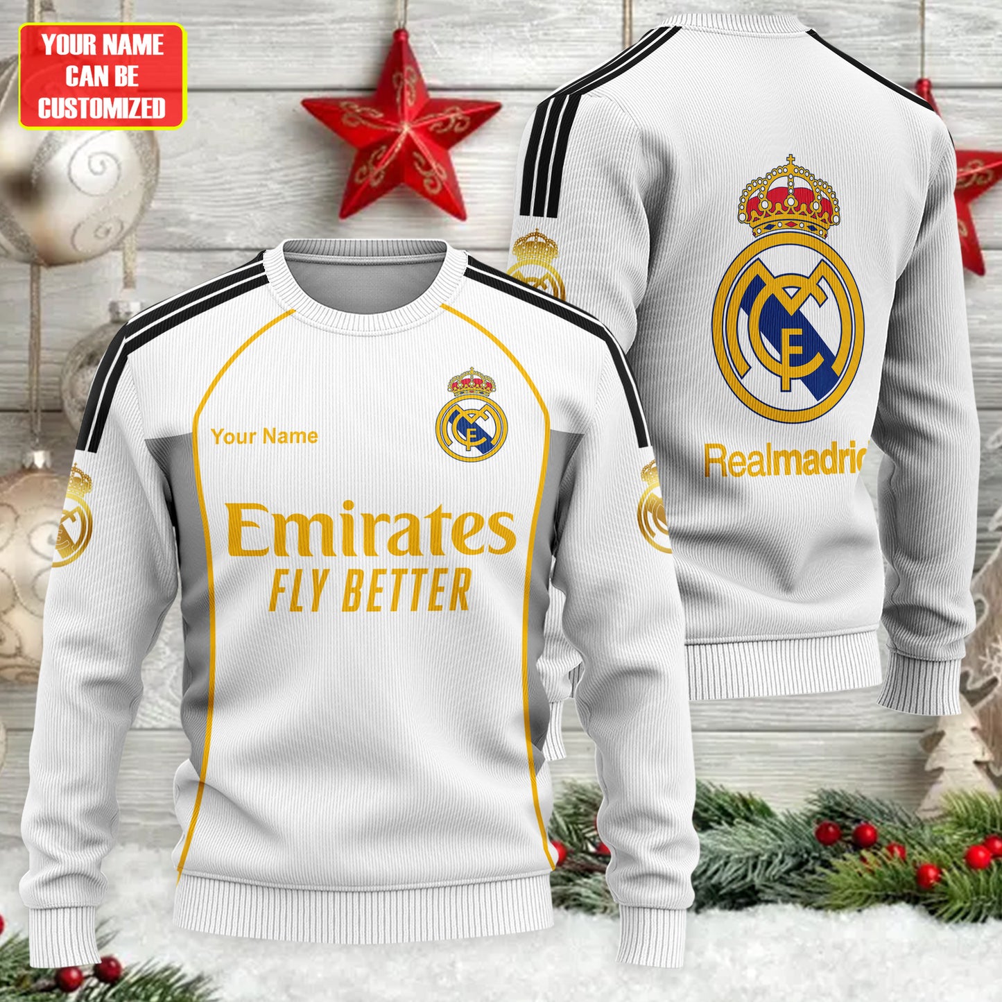 Personalized Real Outfits Ugly Christmas Sweater , Unisex Wool Sweater