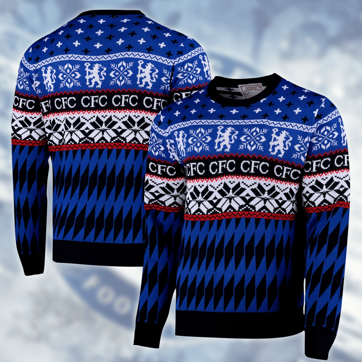 Personalized CFC Ugly Christmas Sweater , Unisex Wool Sweater V2