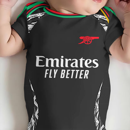Customized Arsenal Away Soccer Jersey , Baby Rib Bodysuit Sizes V2