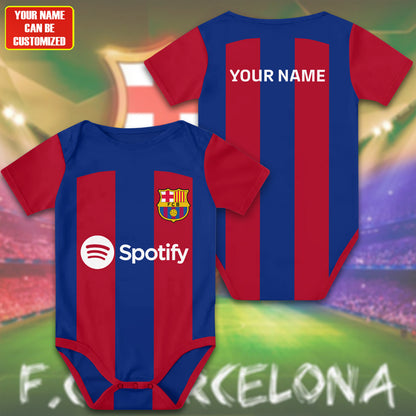 Customized Barca Spotify Soccer Jersey , Baby Rib Bodysuit Sizes