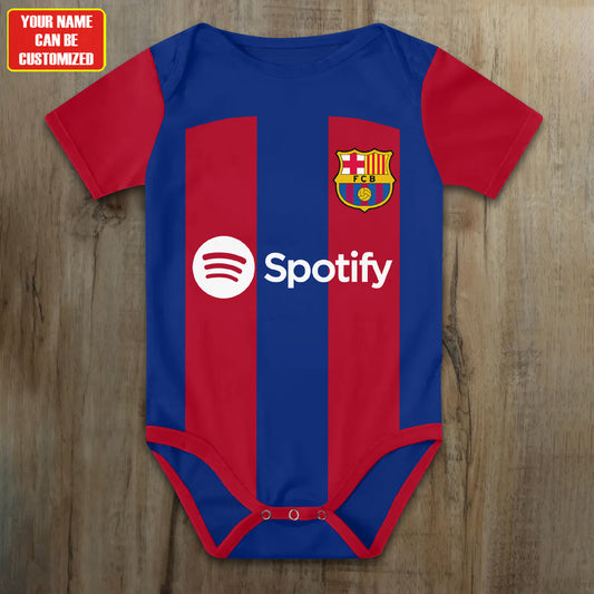 Customized Barca Spotify Soccer Jersey , Baby Rib Bodysuit Sizes