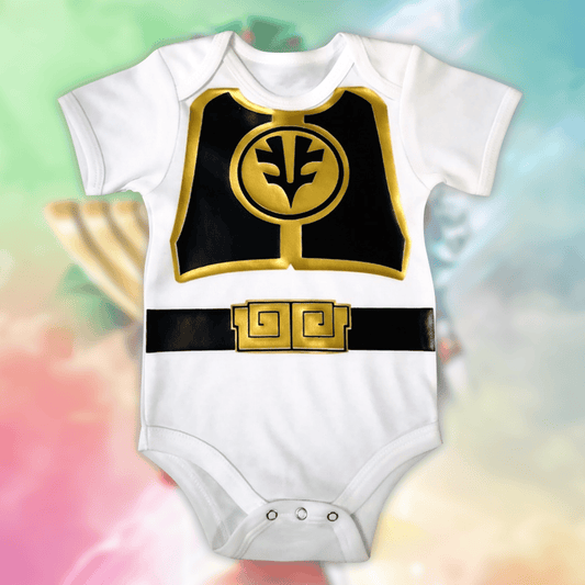 Customized White Ranger Power Rangers Jersey , Baby Rib Bodysuit Sizes