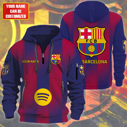 Personalized Barca FC 3D Zip-Hoodie Cotton Jacket