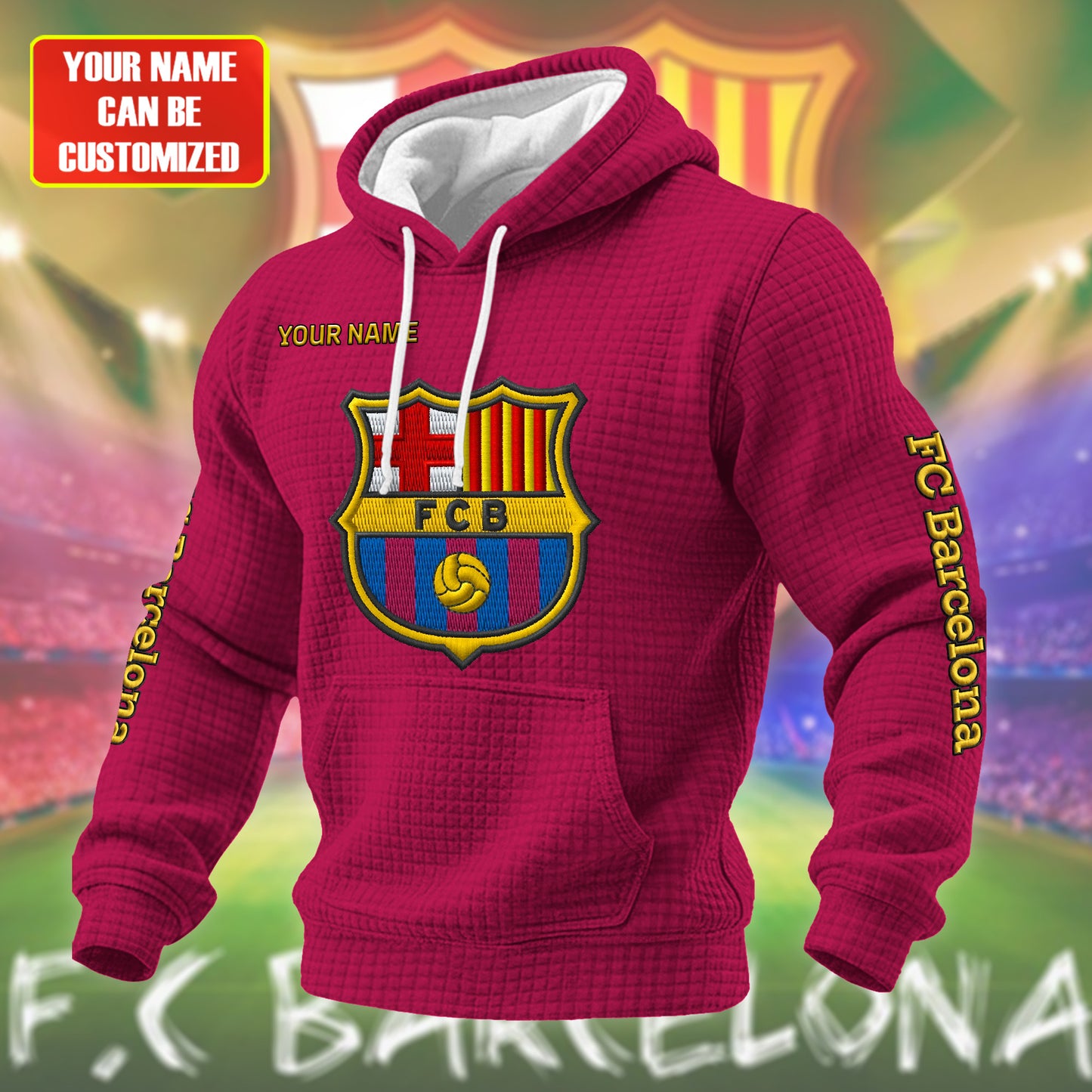 Personalized Barca Fabric Hooded Sweatshirt
