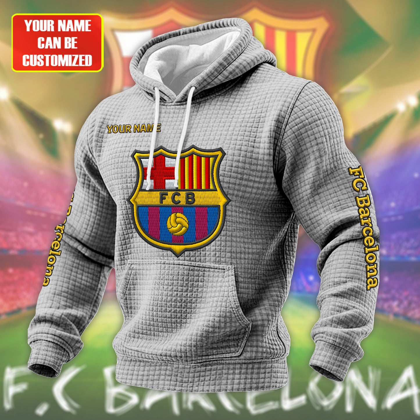 Personalized Barca Fabric Hooded Sweatshirt