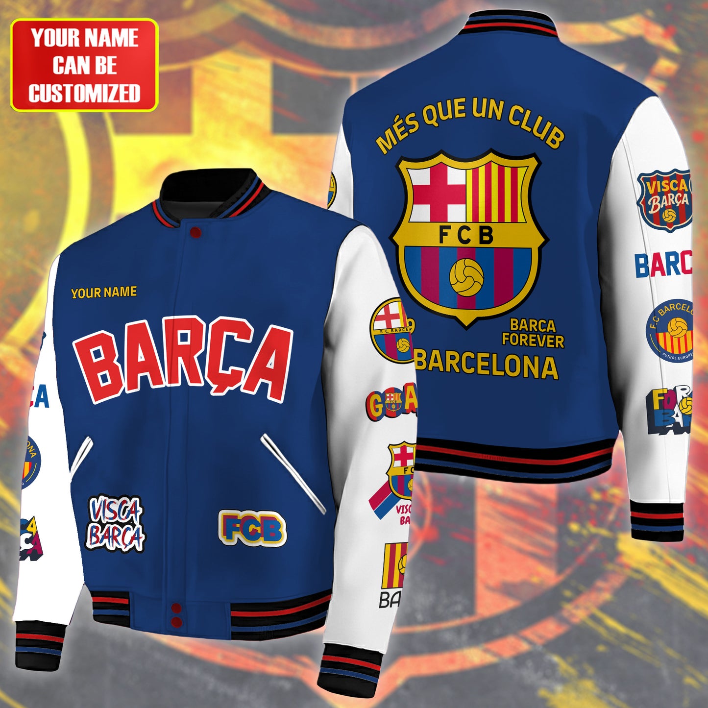 Personalized Barca FC Sport Baseball Jacket Q101103