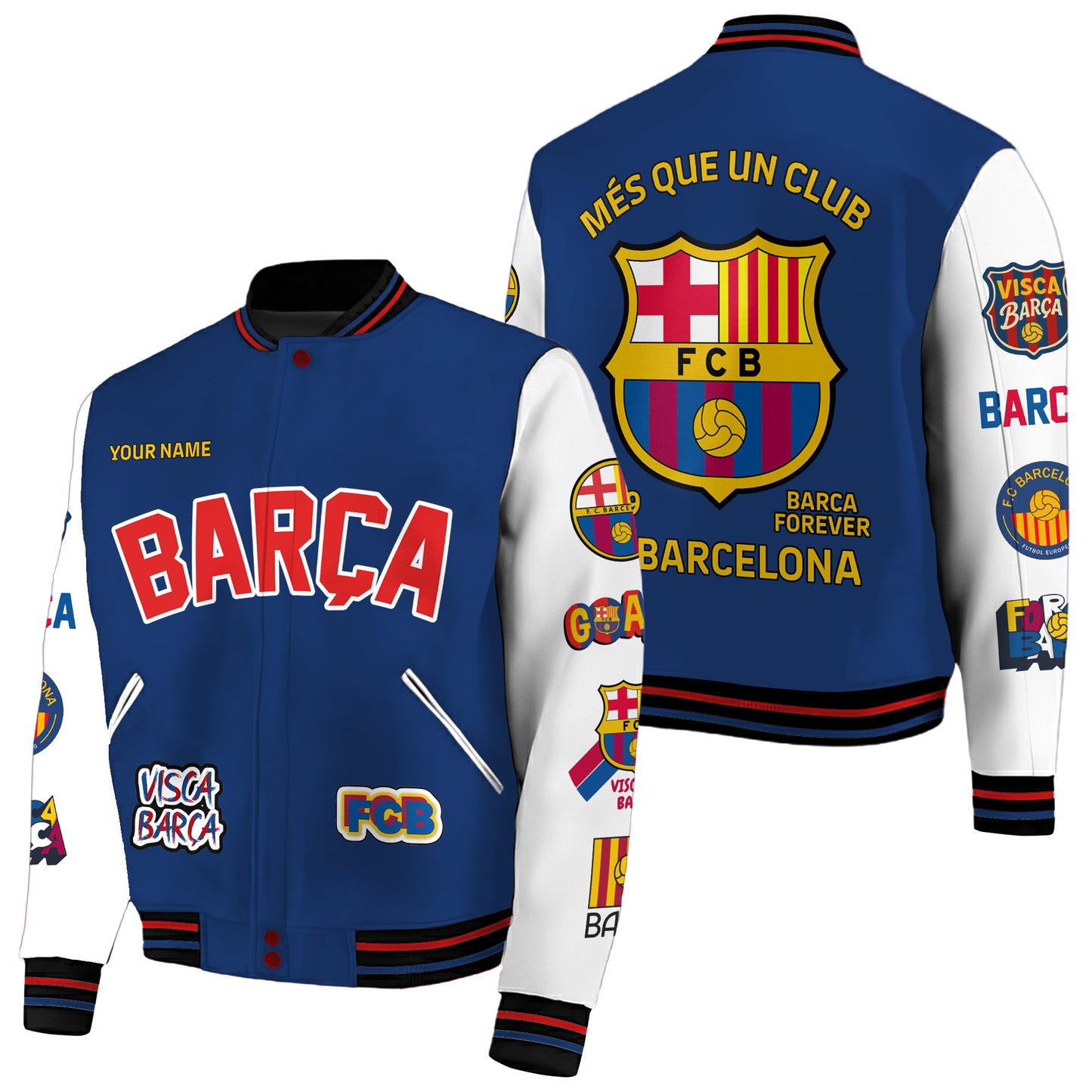 Personalized Barca FC Sport Baseball Jacket Q101103