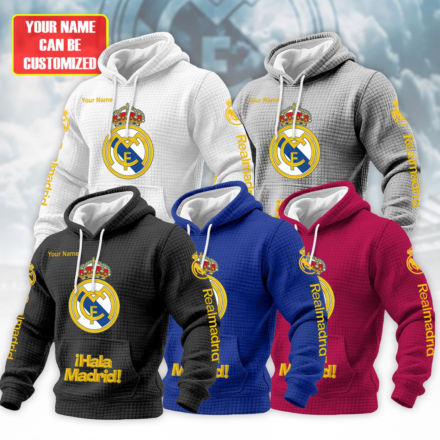 Personalized Real Fabric Hooded Sweatshirt