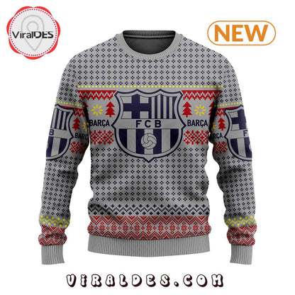 Personalized Barca Special Edition Ugly Christmas Sweater , Unisex Wool Sweater