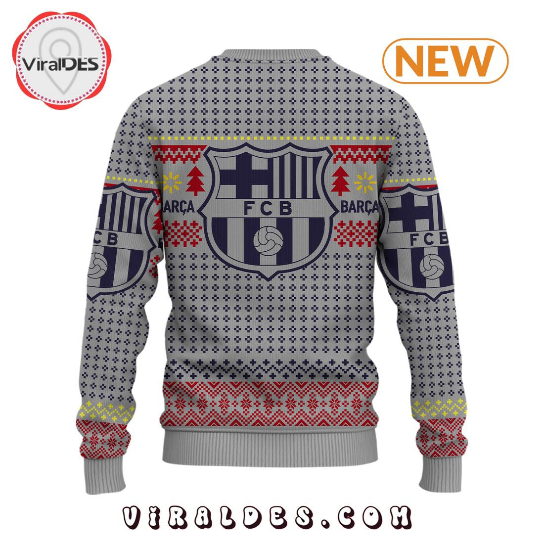 Personalized Barca Special Edition Ugly Christmas Sweater , Unisex Wool Sweater