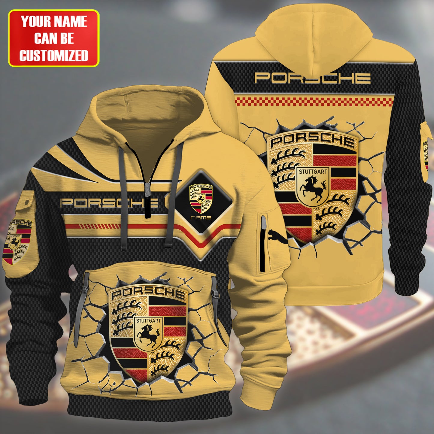 Personalized Pors Crack 3D Zip-Hoodie Cotton Jacket