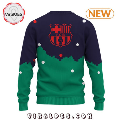 Personalized Barca X Mas Ugly Christmas Sweater , Unisex Wool Sweater