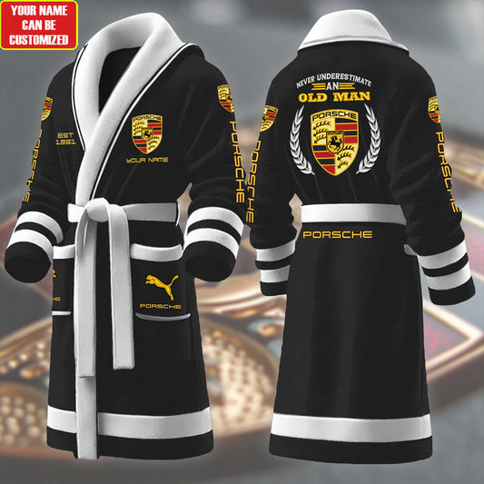 Personalized Pors Embroidery Fleece Bathrobe Q171108
