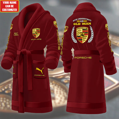 Personalized Pors Embroidery Fleece Bathrobe Q171108