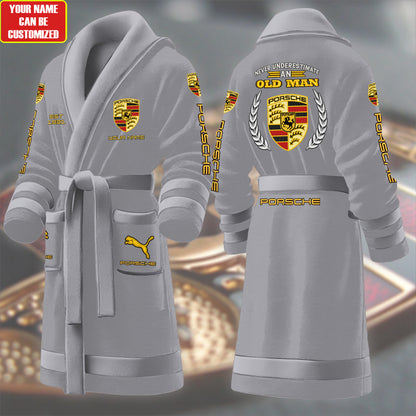 Personalized Pors Embroidery Fleece Bathrobe Q171108