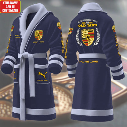 Personalized Pors Embroidery Fleece Bathrobe Q171108
