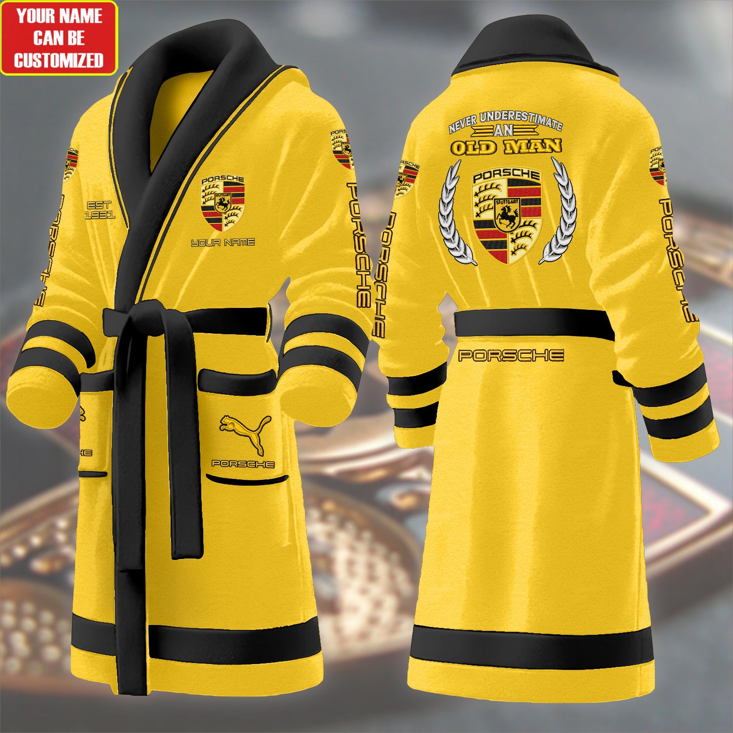 Personalized Pors Embroidery Fleece Bathrobe Q171108