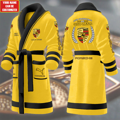 Personalized Pors Embroidery Fleece Bathrobe Q171108