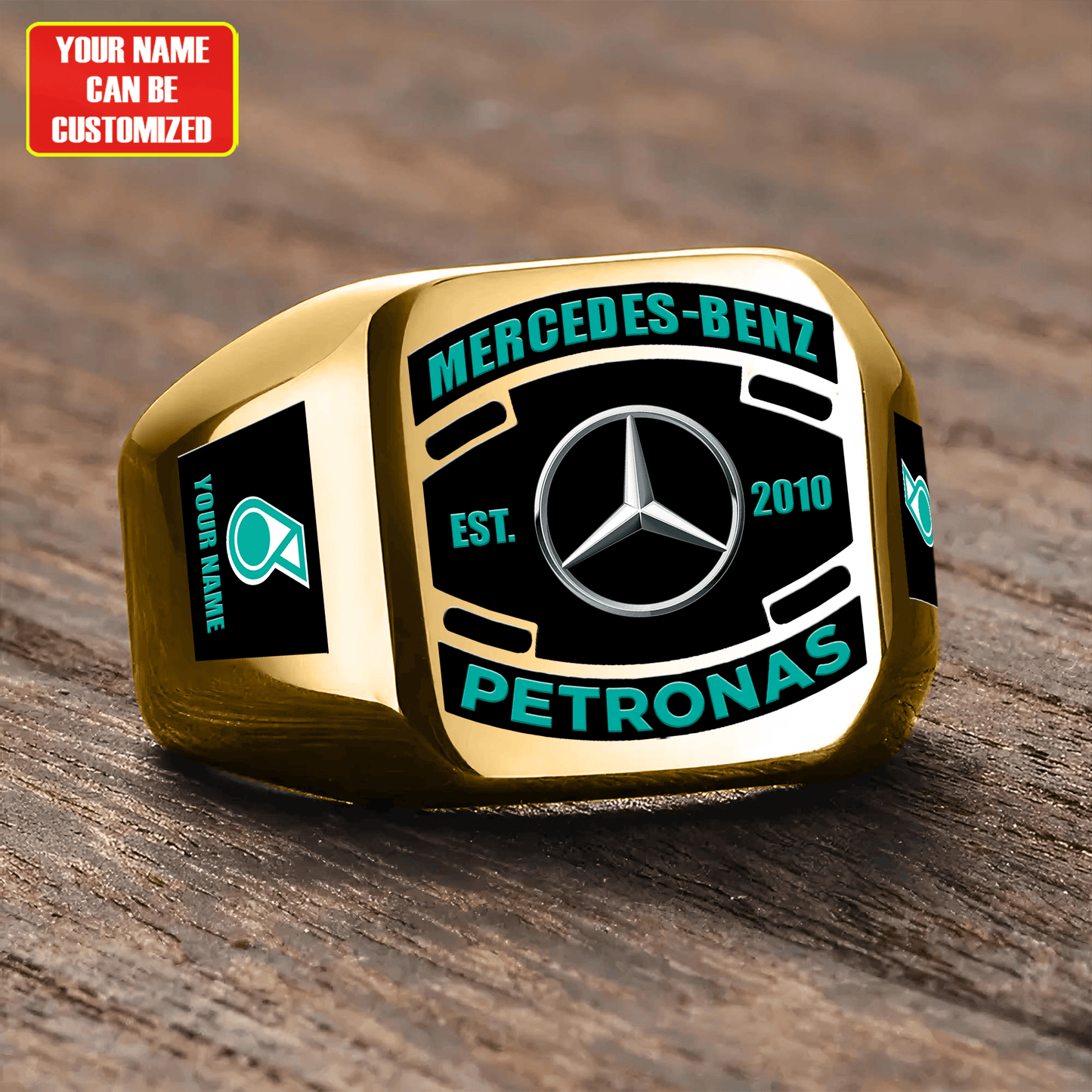 Merc AMG Petronas Custom Name Classic Design Ring