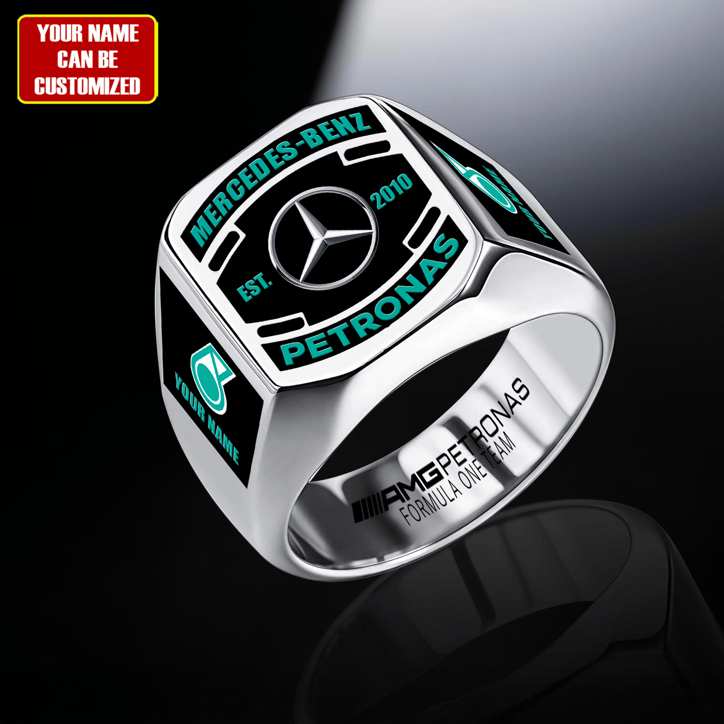 Merc AMG Petronas Custom Name Classic Design Ring